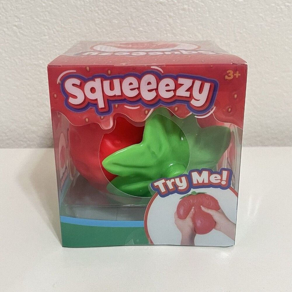 Sunny Days Squeezy Jumbo Strawberry Sensory Squishy Squeeze Toy NEW